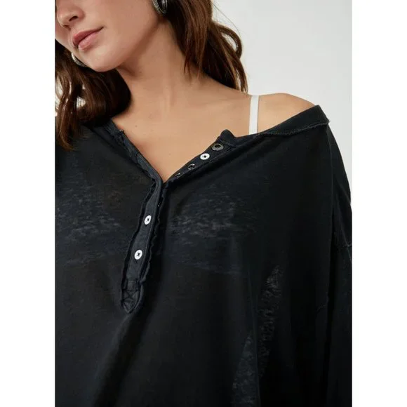 FREE PEOPLE Care FP Maribell Henley / Black - Picture 2 of 6